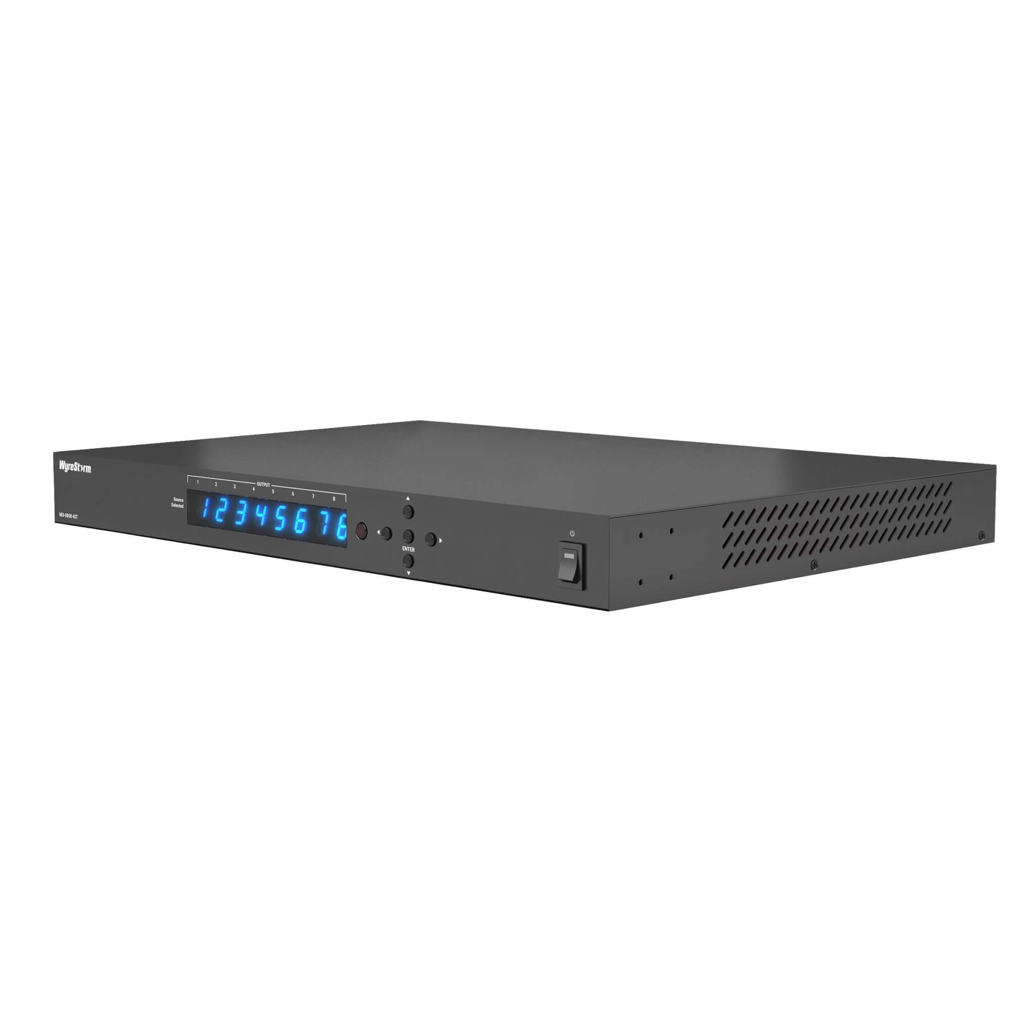 WyreStorm MX-0808-KIT-V2 - 4K 8×8 HDBaseT Matrix, front angle