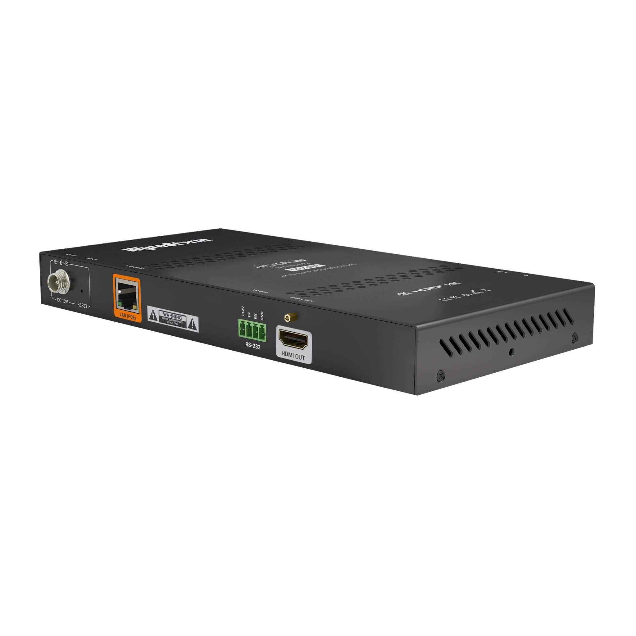 WyreStorm NHD-400-E-RX - 4K HDR AV over IP JPEG 2000 Decoder, rear angle