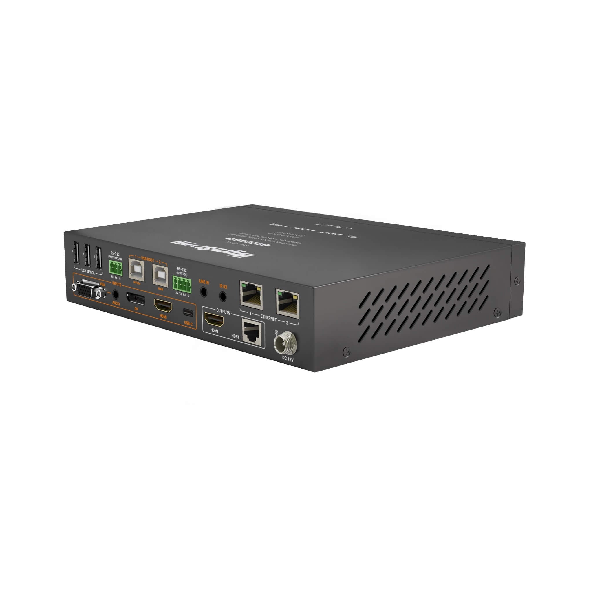 WyreStorm SW-510-TX - 4-Input 4K HDBaseT Switcher with USB, rear angle