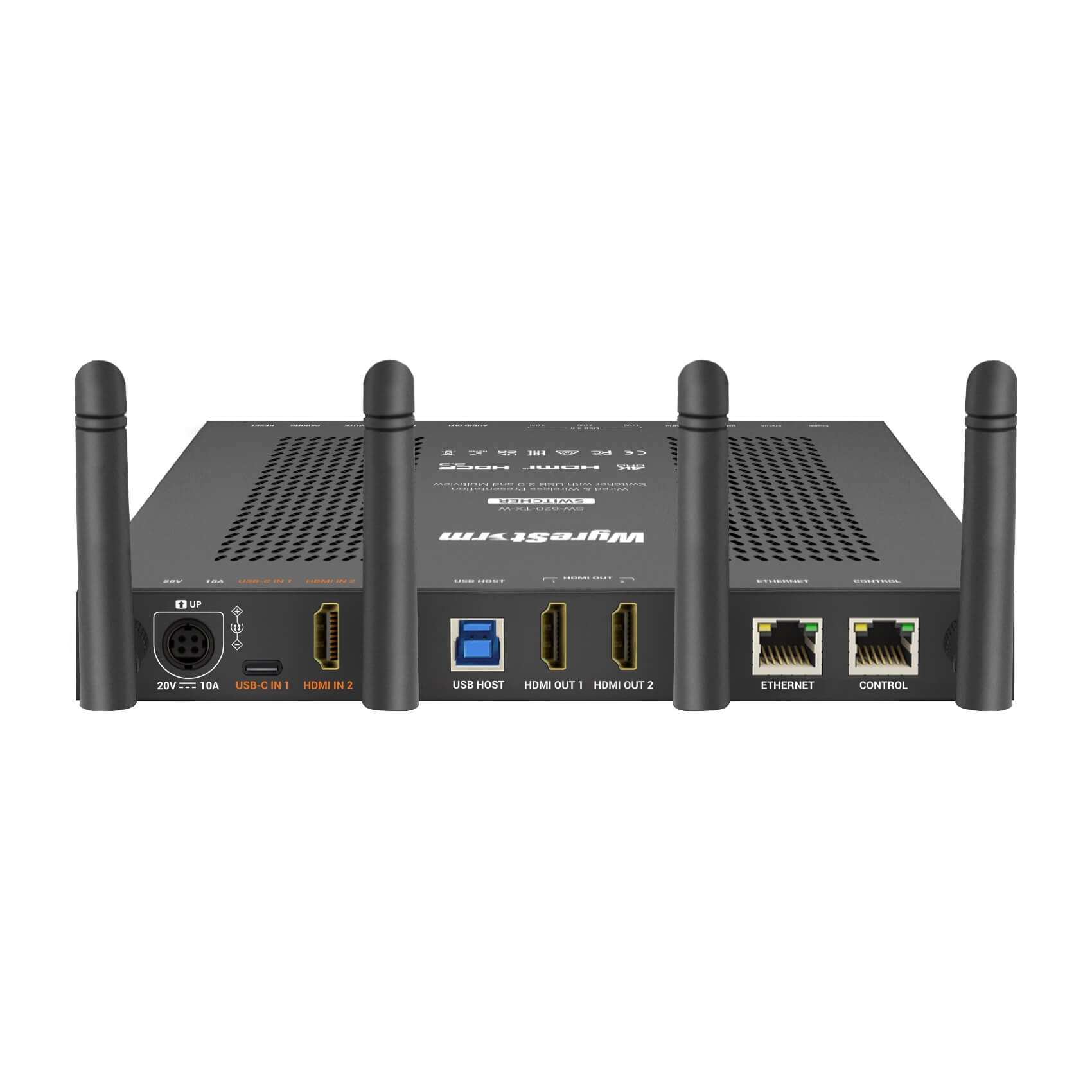 WyreStorm SW-620-TX-W - 2-Input 4K60Hz Presentation Switcher, rear