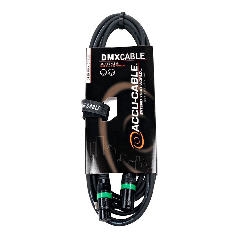 Elation ACCU-CABLE 3pin DMX cable - DJ Series, 15 ft.