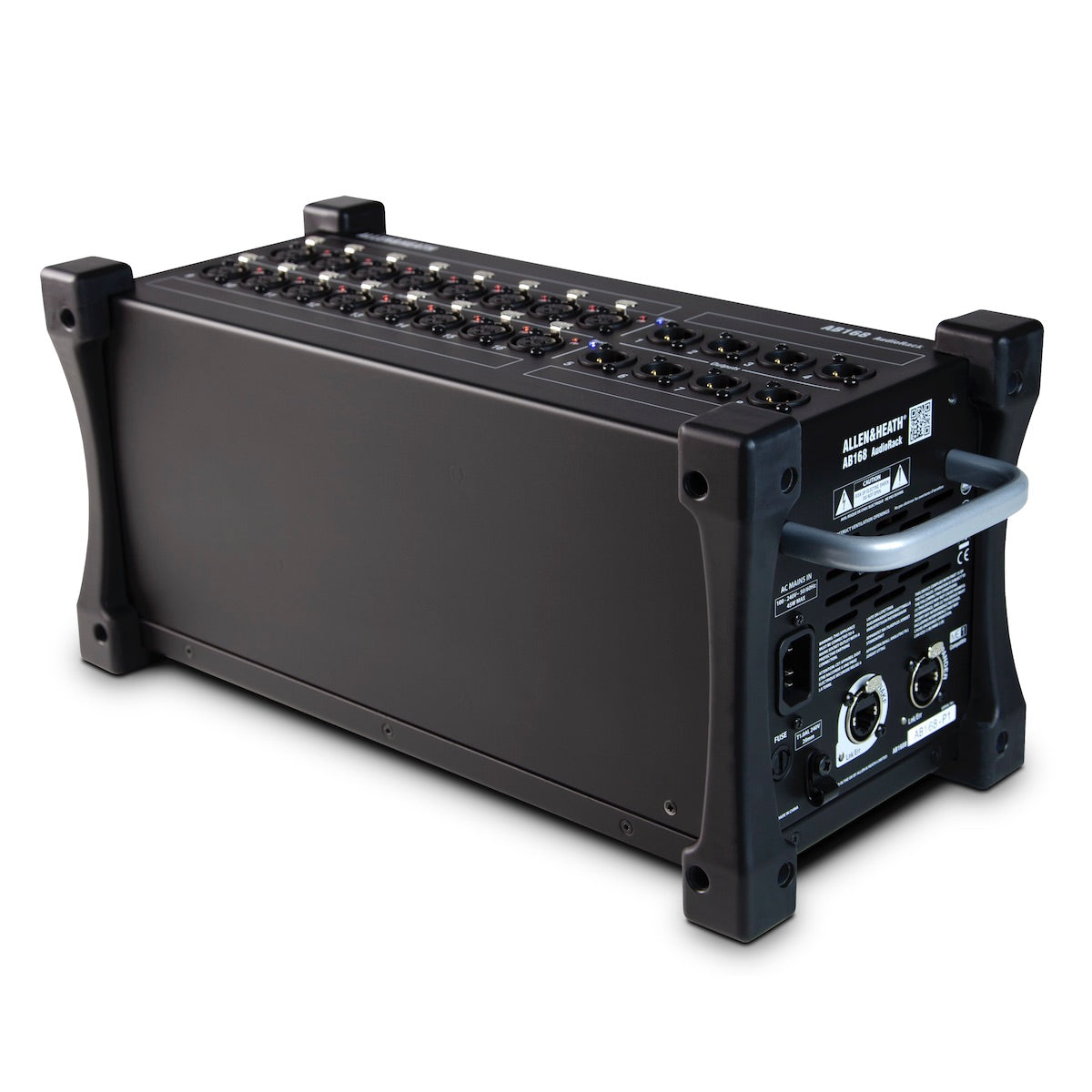 Allen & Heath AB168 - 16 XLR Input, 8 XLR Output, 48kHz AudioRack, facing up