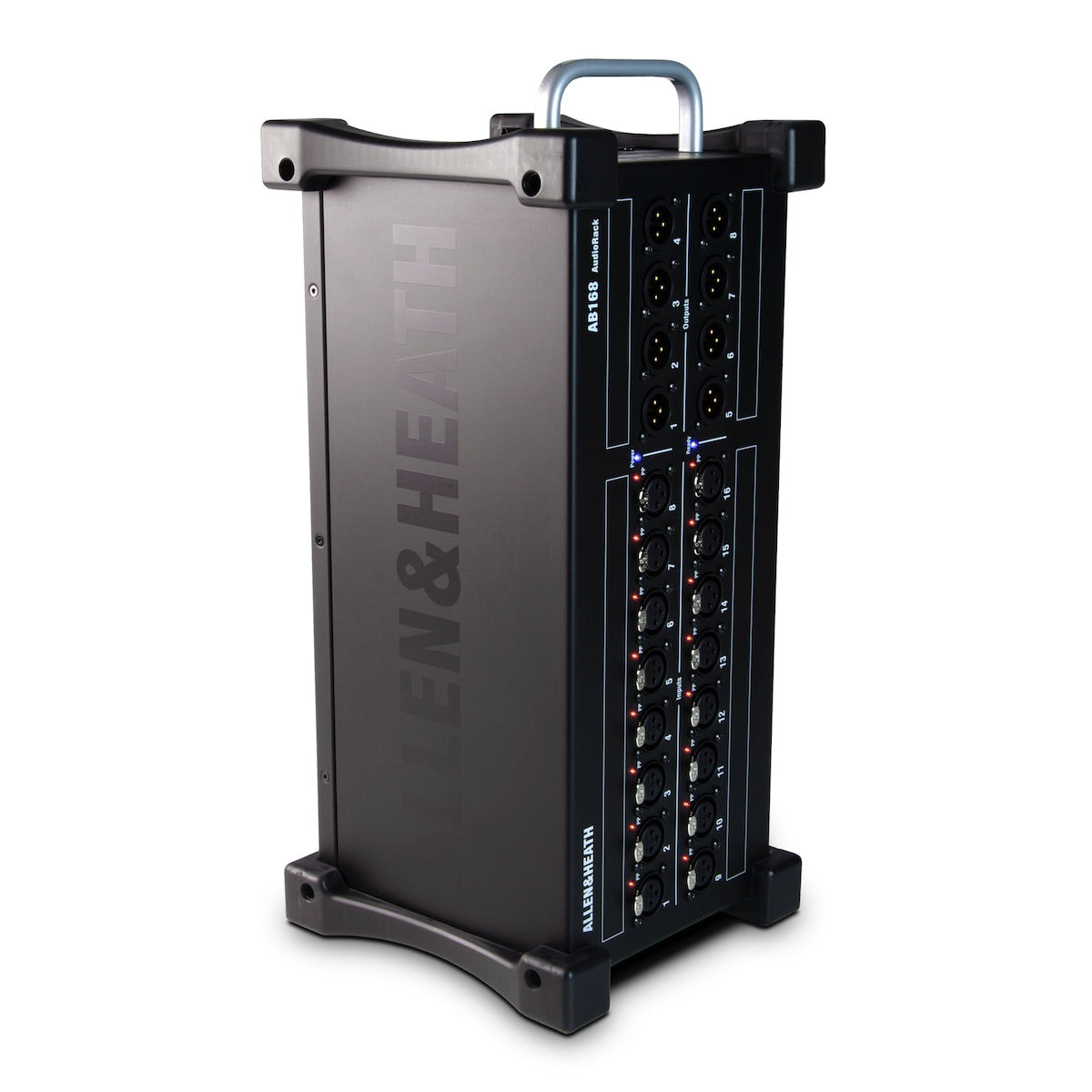 Allen & Heath AB168 - 16 XLR Input, 8 XLR Output, 48kHz AudioRack, standing upright