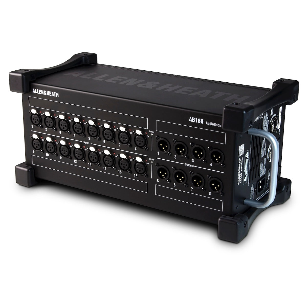Allen & Heath AB168 - 16 XLR Input, 8 XLR Output, 48kHz AudioRack, angle