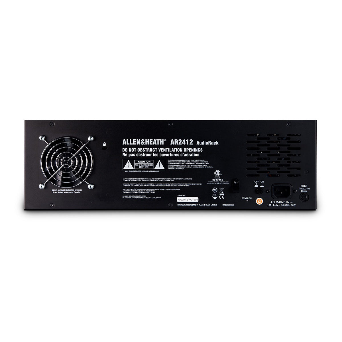 Allen & Heath AR2412 - Remote AudioRack, rear