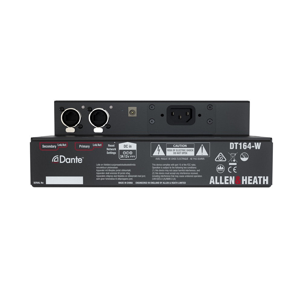 Allen & Heath DT164-W - 16 XLR Input, 4 XLR Output, Wall Mount Dante Expander, top