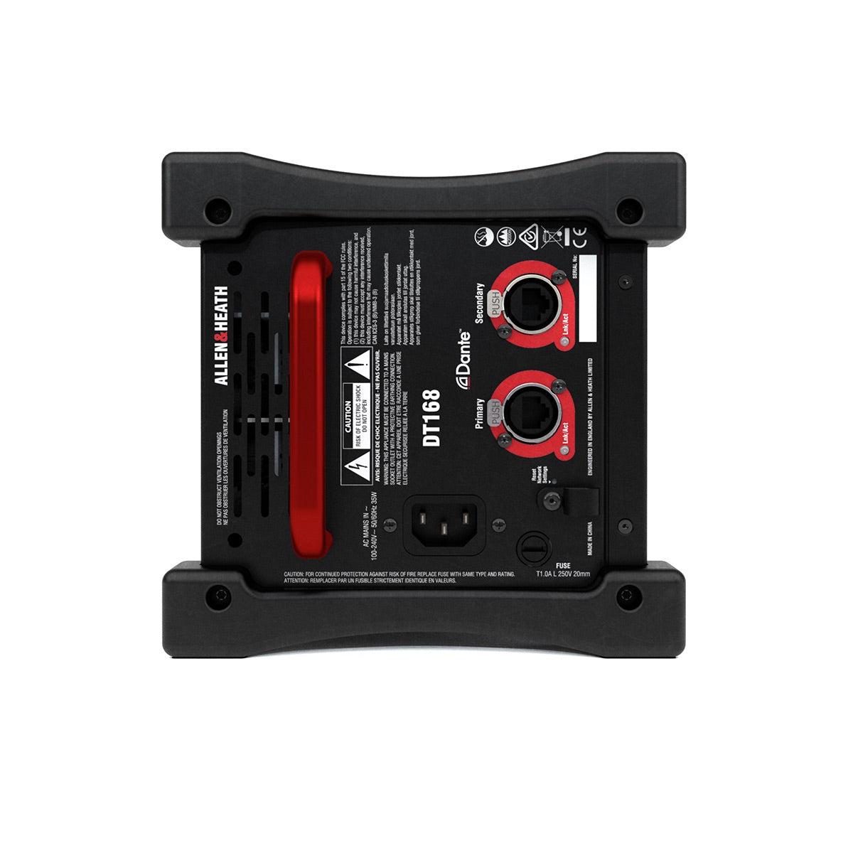 Allen & Heath DT168 - 16 XLR Input, 8 XLR Output, 96kHz Dante Expander, side