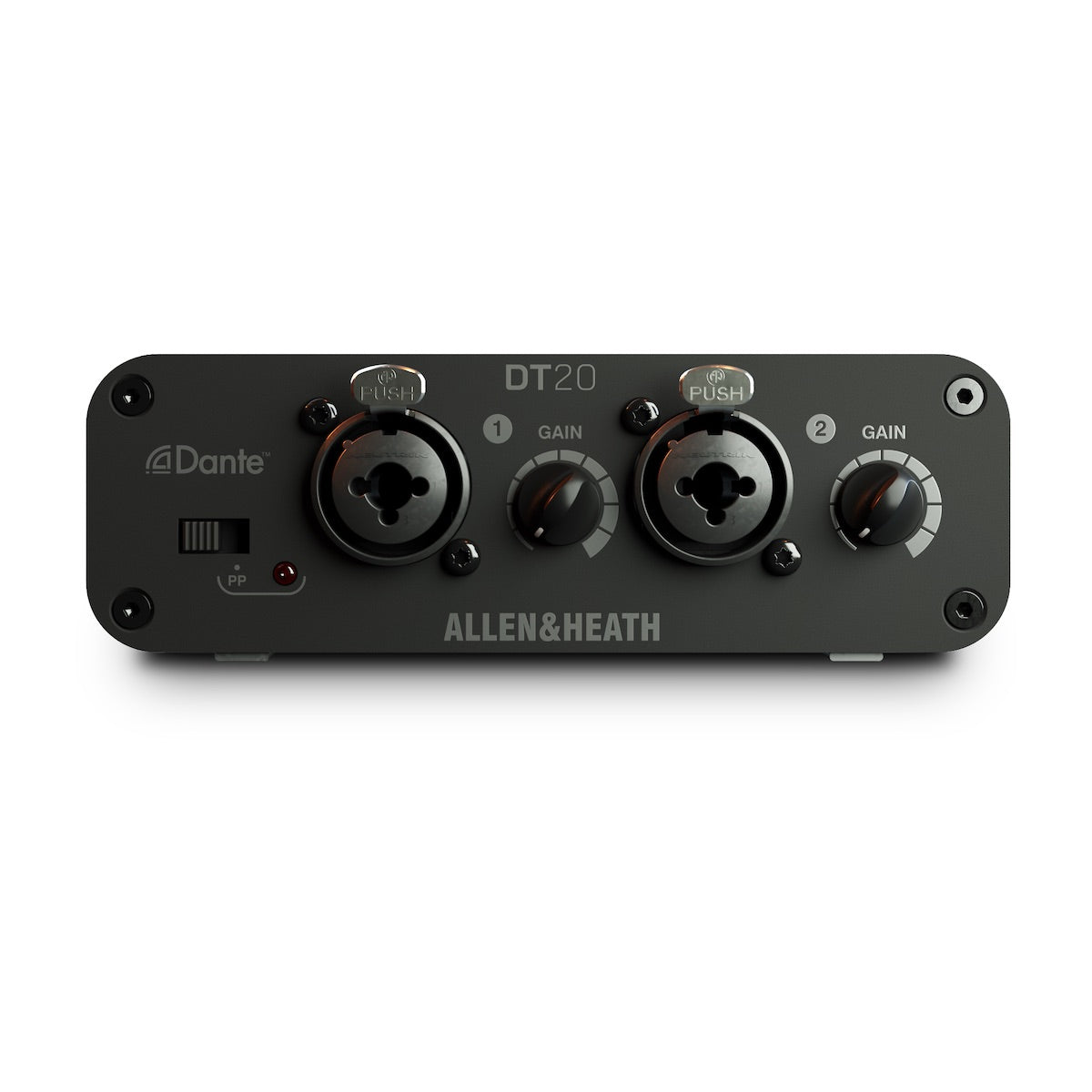 Allen & Heath DT20 - Dante Input Interface with 2 XLR Inputs, front