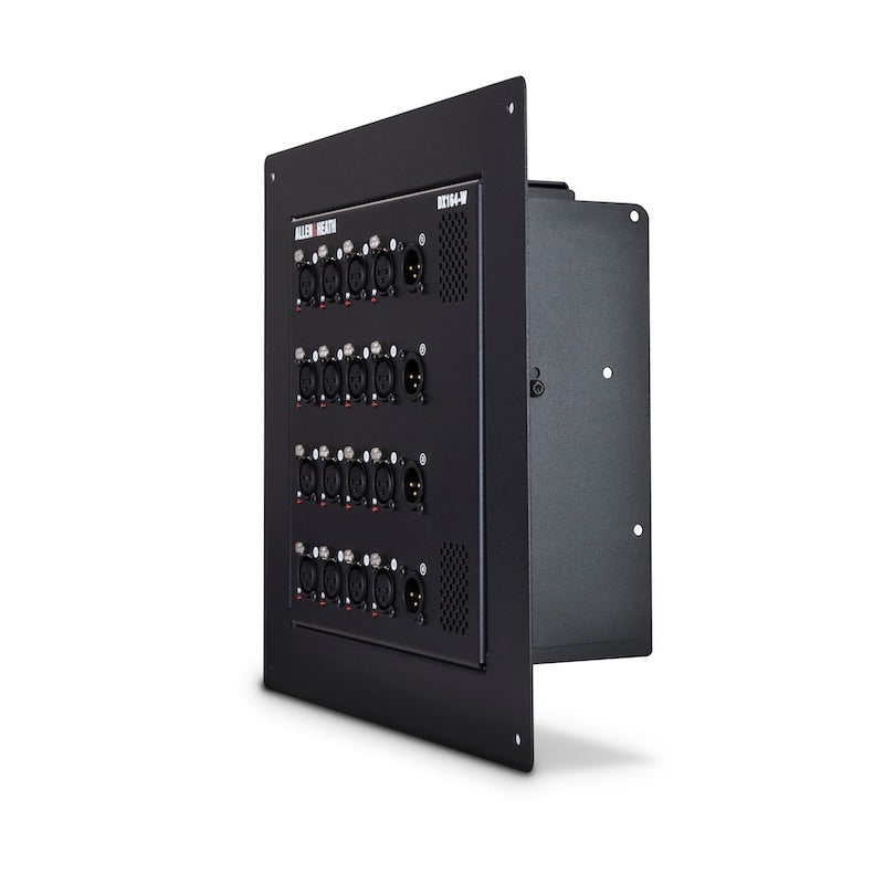 Allen & Heath DT164-W - 16 XLR Input, 4 XLR Output, Wall Mount DX Expander, front angle plate