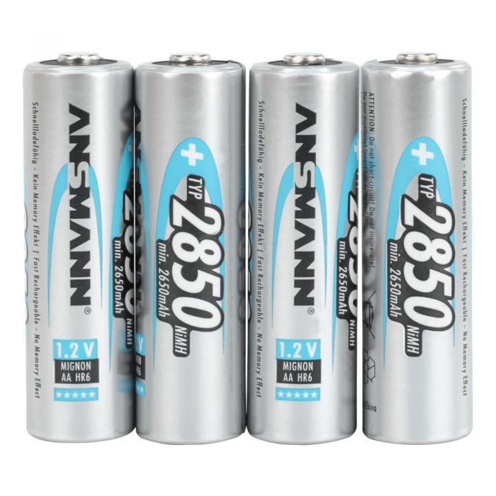 Ansmann AA 2850 mAh Hybrid Rechargeable NiMH Batteries, 4-pack