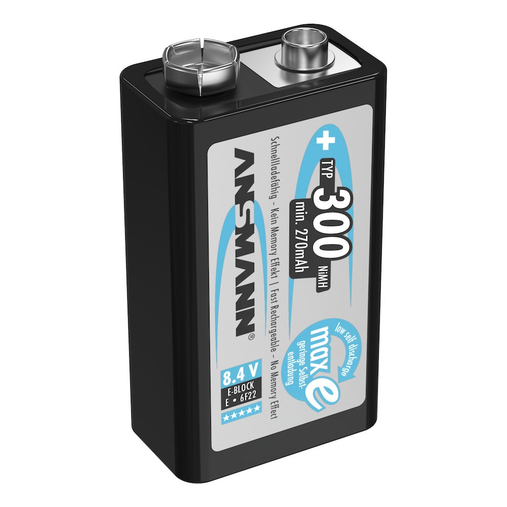 Ansmann 9V 300 mAh Rechargeable NiMH Battery