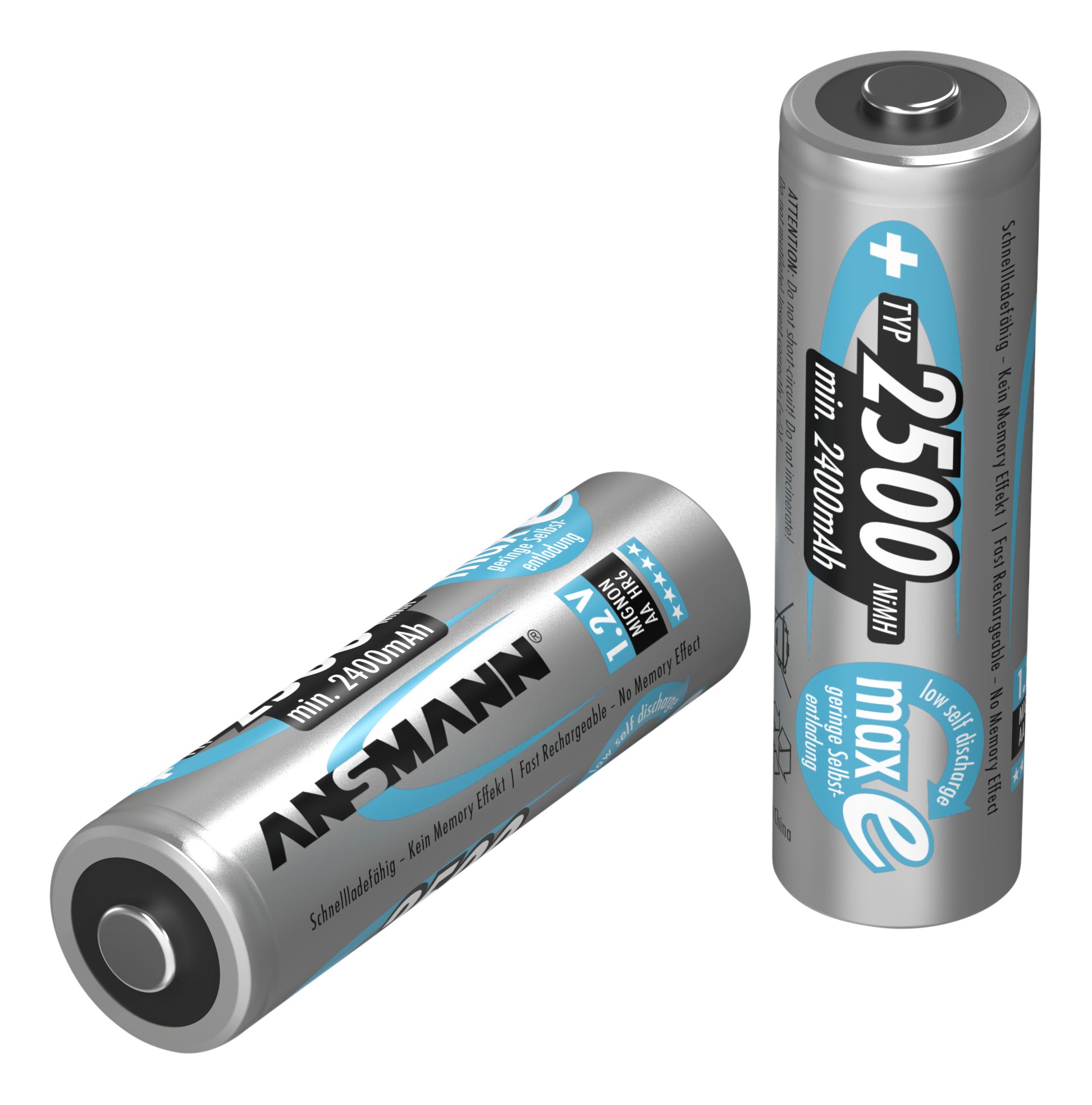 Ansmann AA 2500 mAh Rechargeable NiMH Batteries,