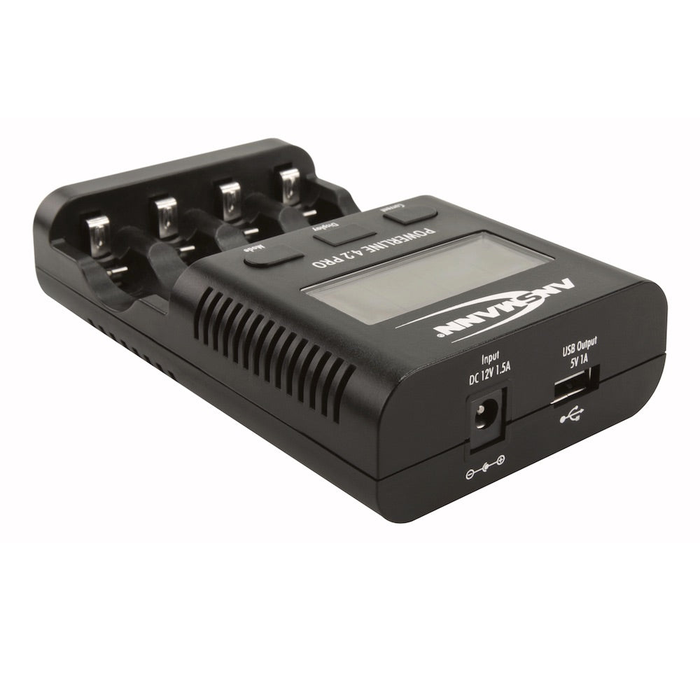 Ansmann Powerline 4.2 Pro - AA/AAA NiMH Battery Desktop Charger, USB output port