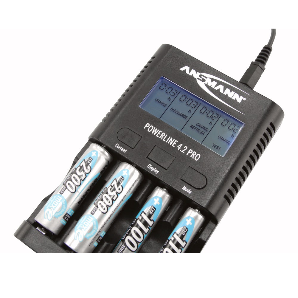 Ansmann Powerline 4.2 Pro - AA/AAA NiMH Battery Desktop Charger display