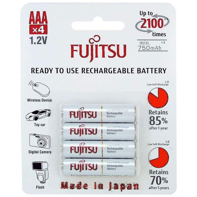 Ansmann Fujitsu HR4UTC - AAA 800mAh Rechargeable NiMH Batteries, 4-pack