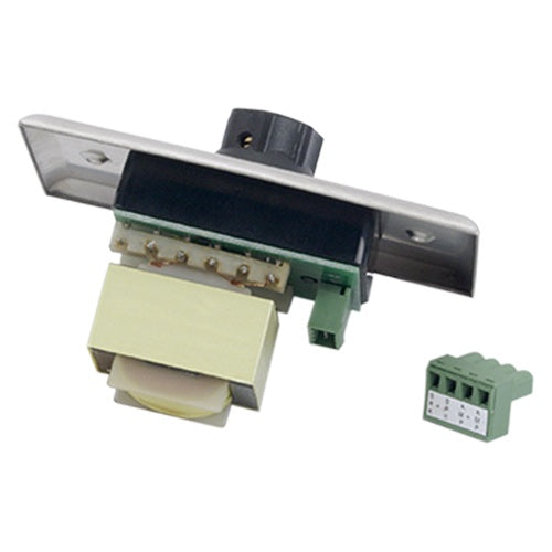 Atlas Sound AT10 10W Single Gang Stainless Steel Commercial Attenuator side view