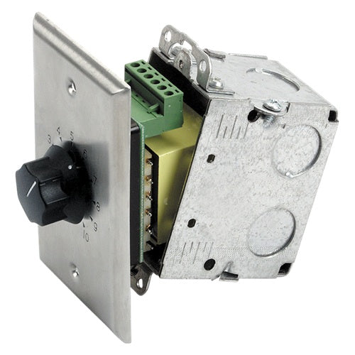 Atlas Sound AT10 10W Single Gang Stainless Steel Commercial Attenuator