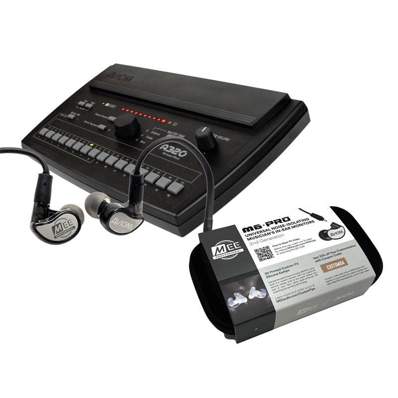 Aviom A320 Personal Mixer bundled with MEE Audio M6 Pro Earbuds