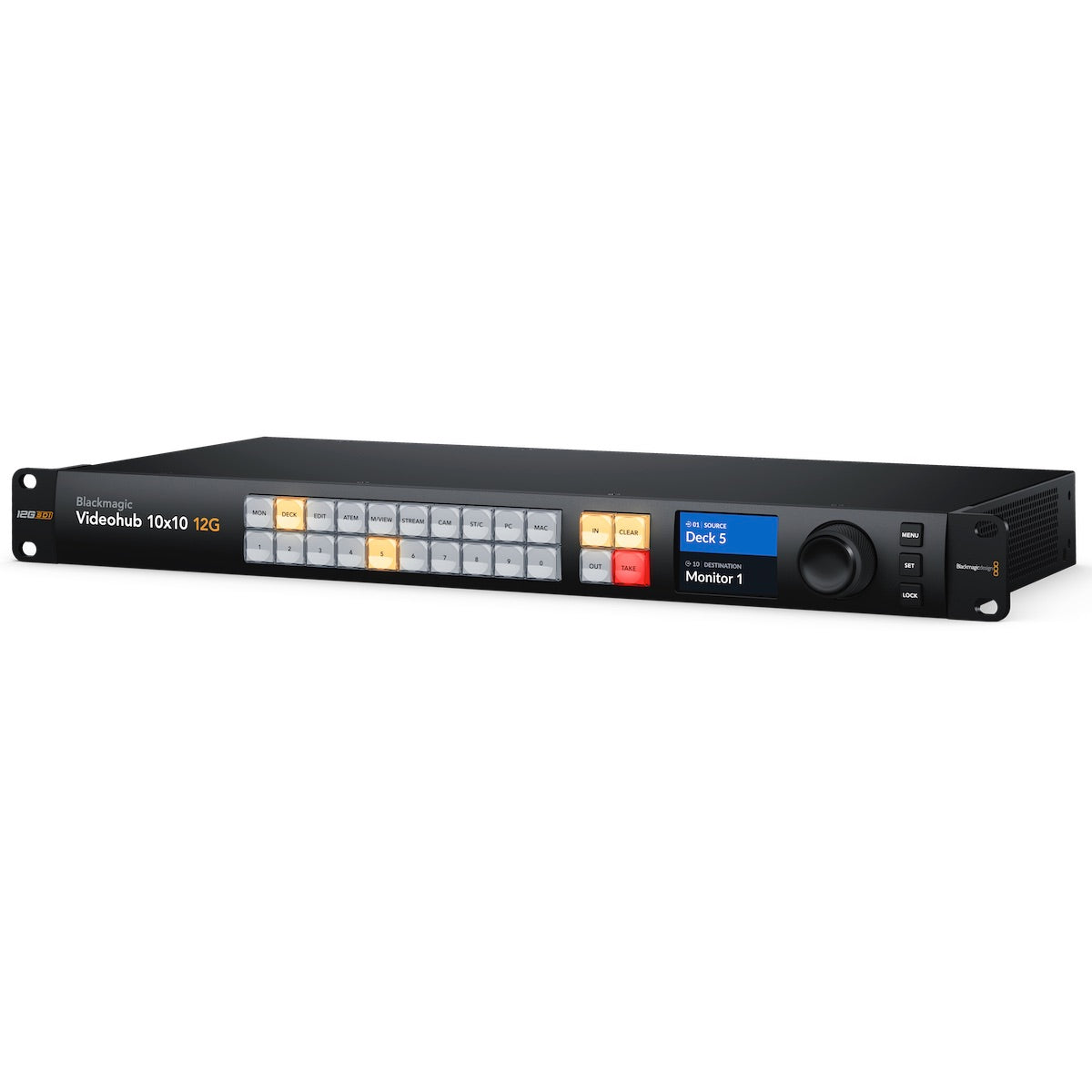 Blackmagic Design Videohub 10x10 12G - 12G-SDI Video Router, angle