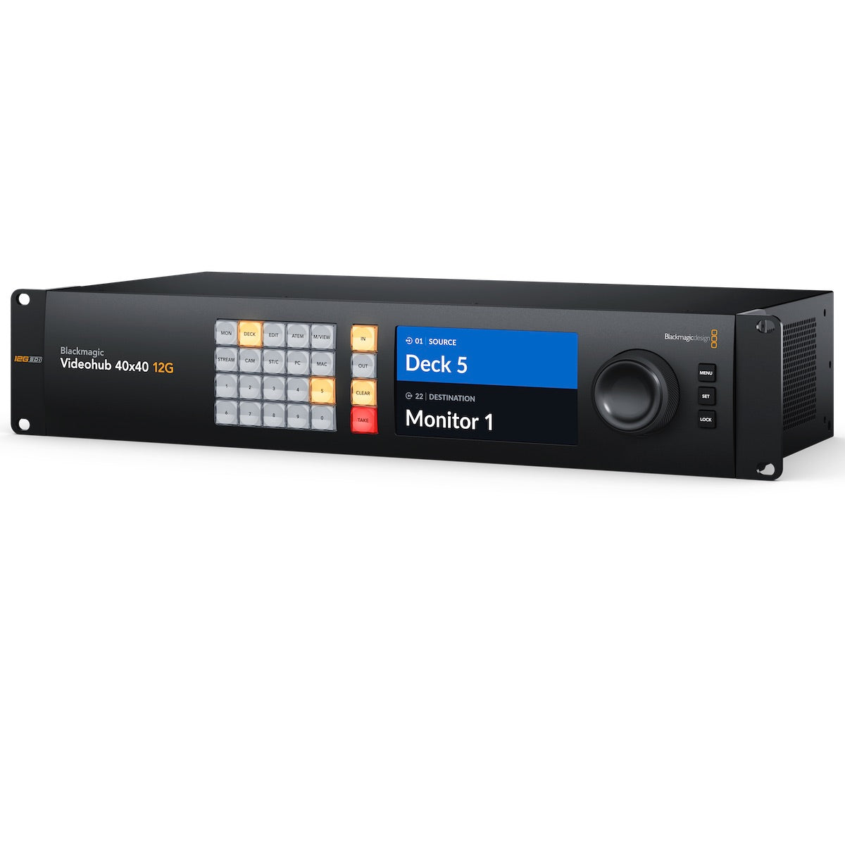 Blackmagic Design Videohub 40x40 12G - 12G-SDI Video Router, front angle