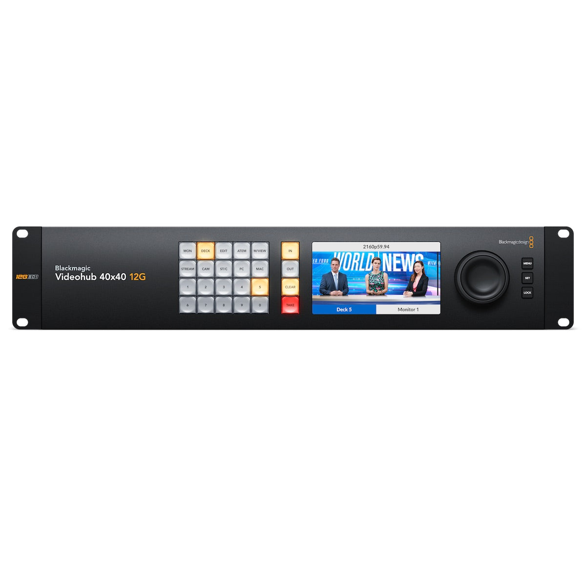 Blackmagic Design Videohub 40x40 12G - 12G-SDI Video Router, front video UI