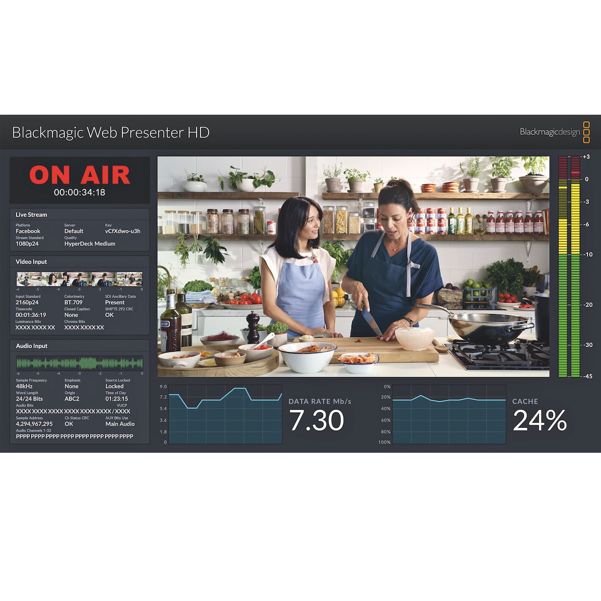 Blackmagic Web Presenter HD - Streaming Encoder, user interface