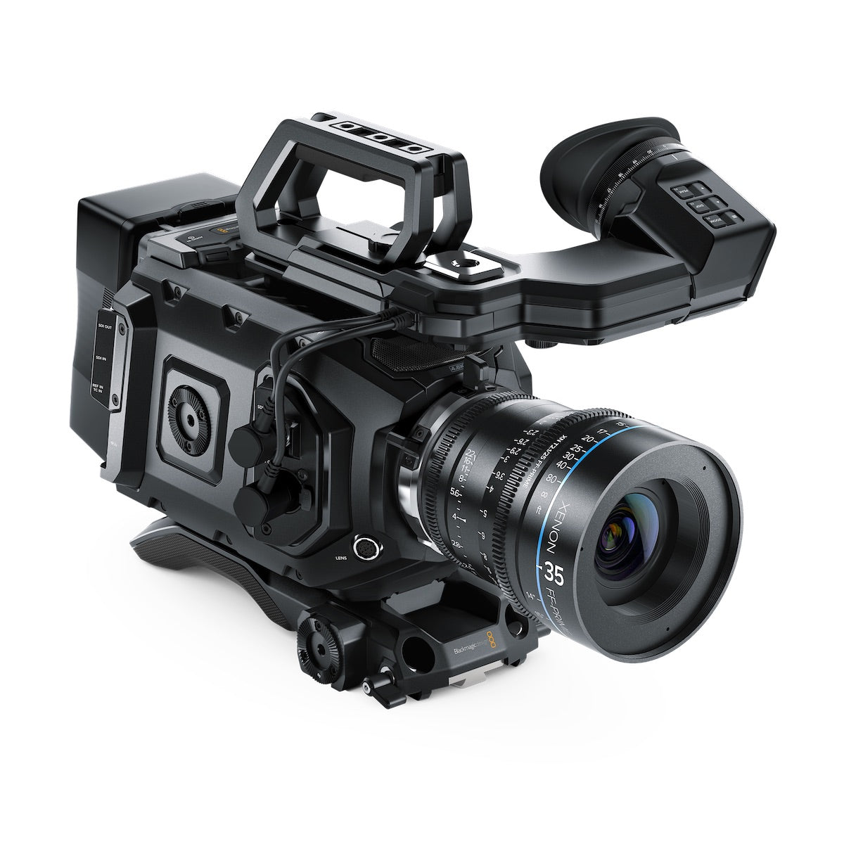 Blackmagic URSA Viewfinder Left Angle Rigged