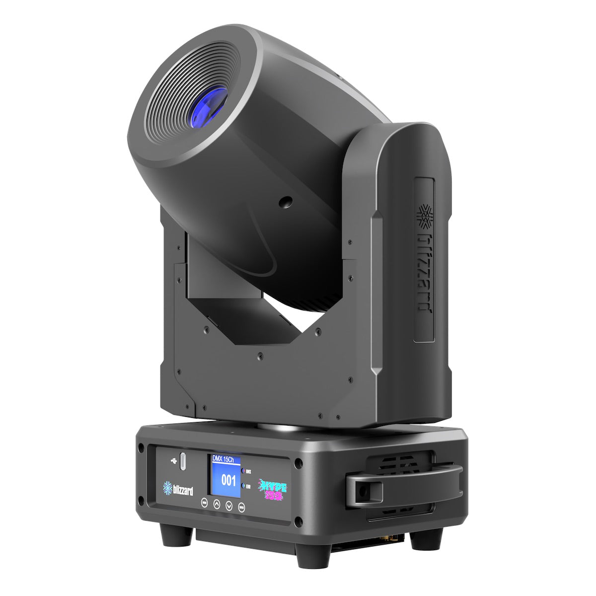 Blizzard Lighting Hype 150 - 150W LED Spot Moving Head Fixture, blue left