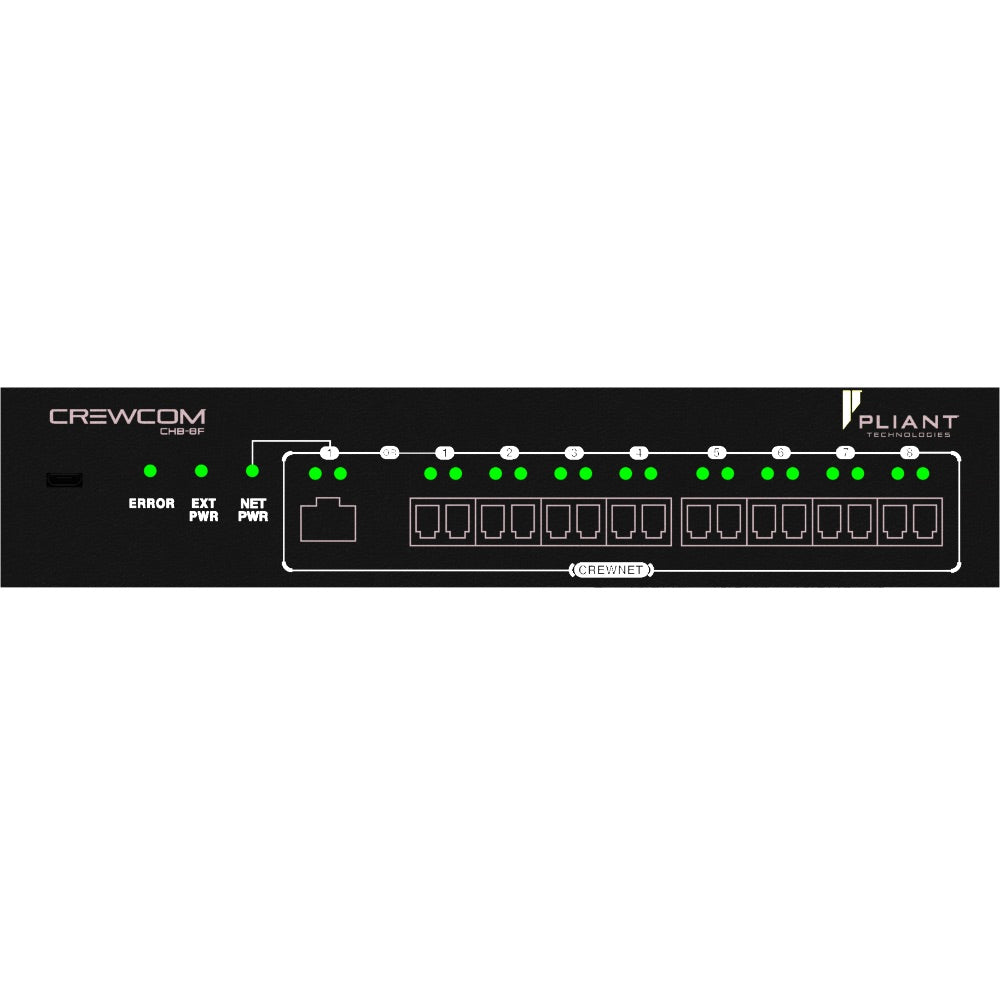 Pliant Technologies CrewCom 8-Port Fiber Hub, front