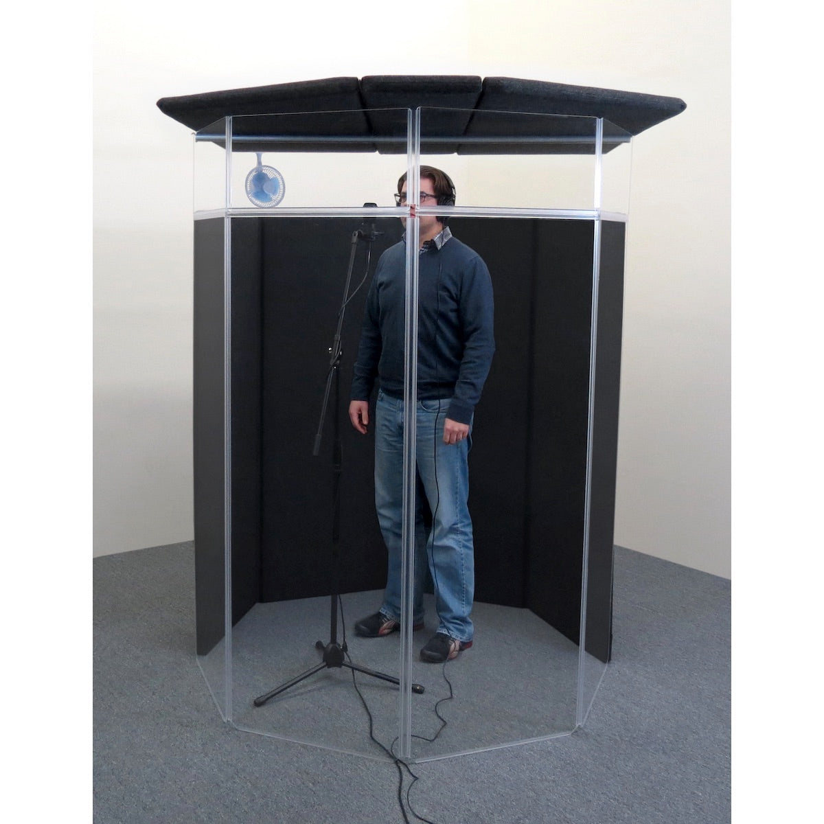 ClearSonic IPF - IsoPac F Vocal Isolation Booth Package, with person