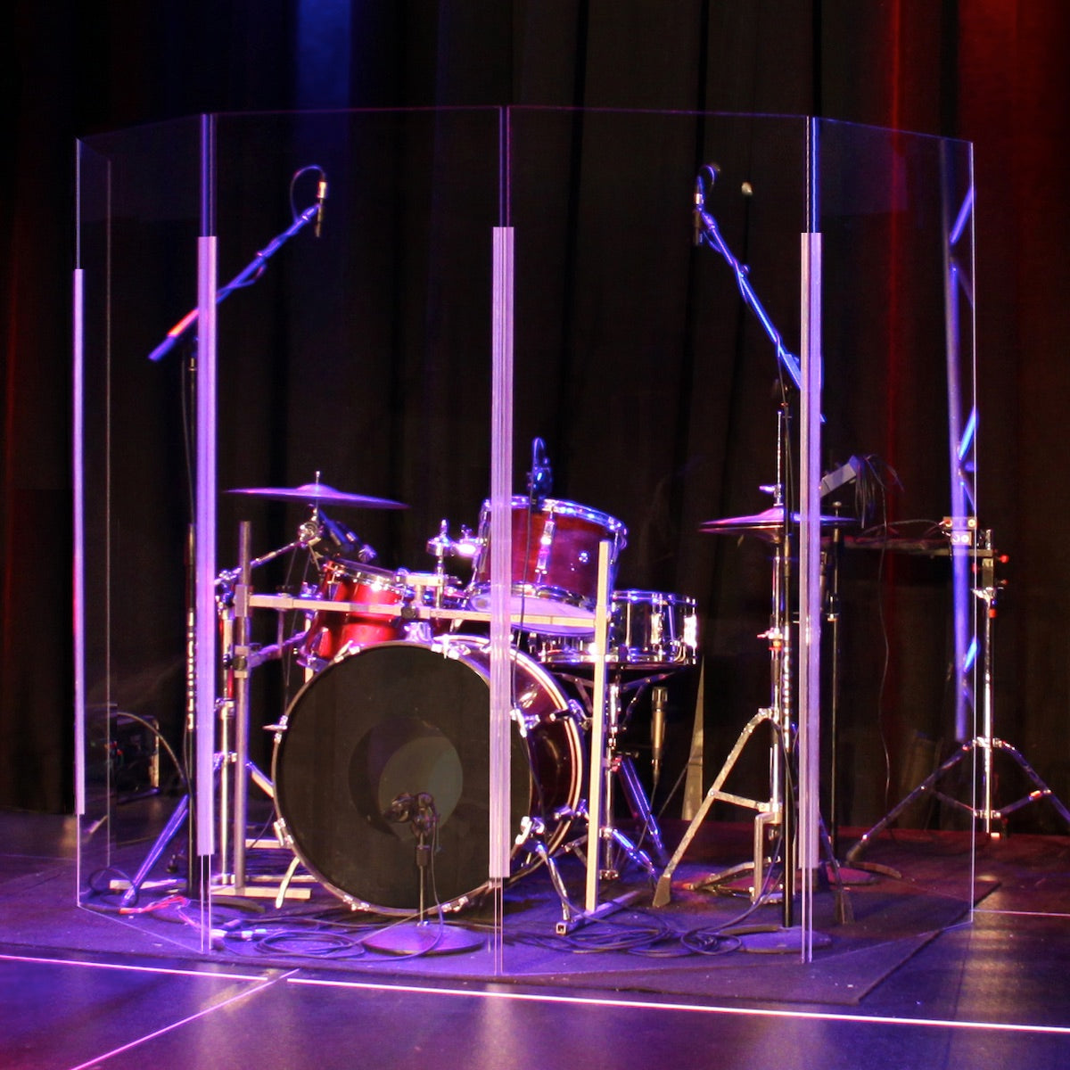 ClearSonic CSP-Lite LITE2466x5 - Economy Drum Shield System, on stage