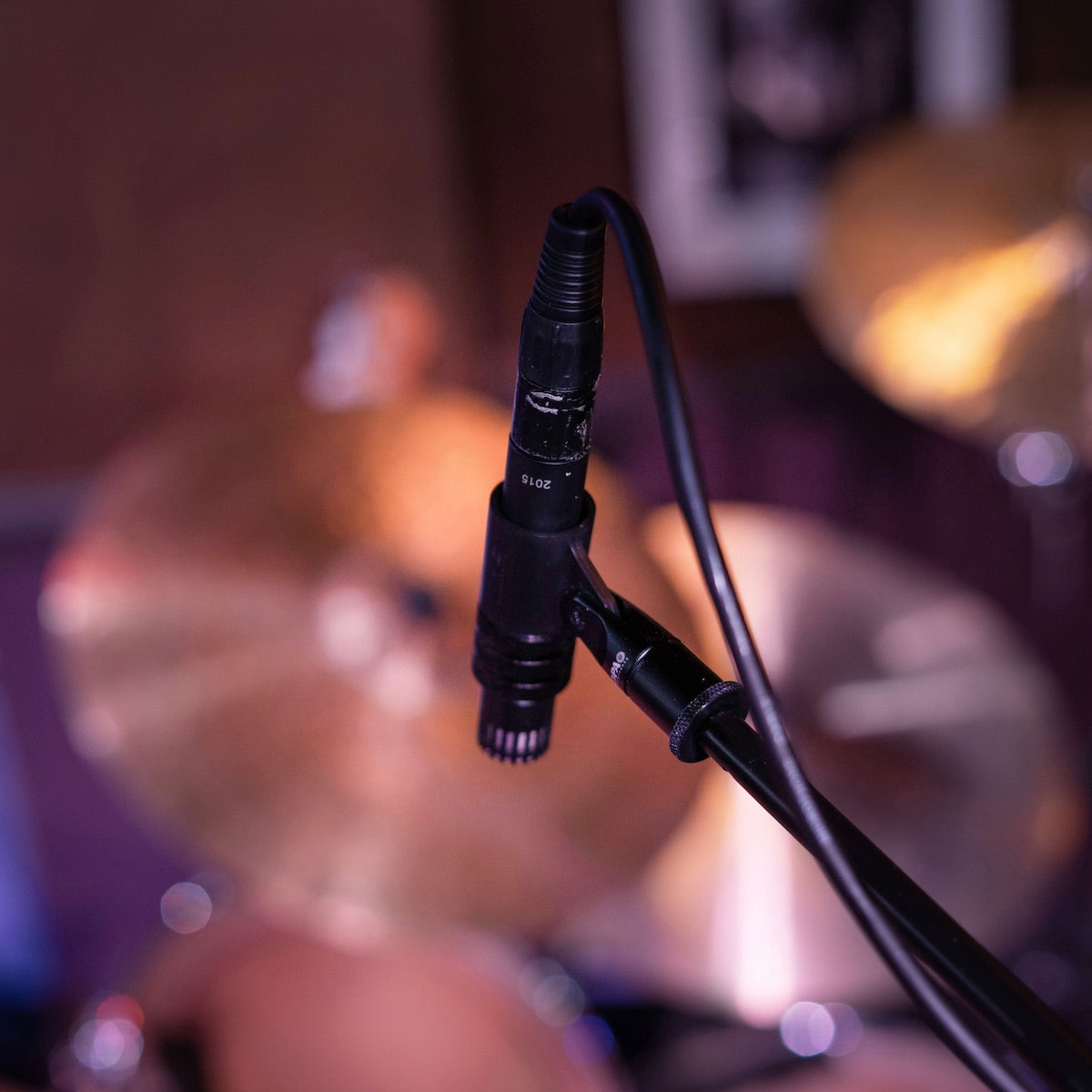 DPA 2015 Compact Wide Cardioid Condenser Microphone, mounted overhead drum set