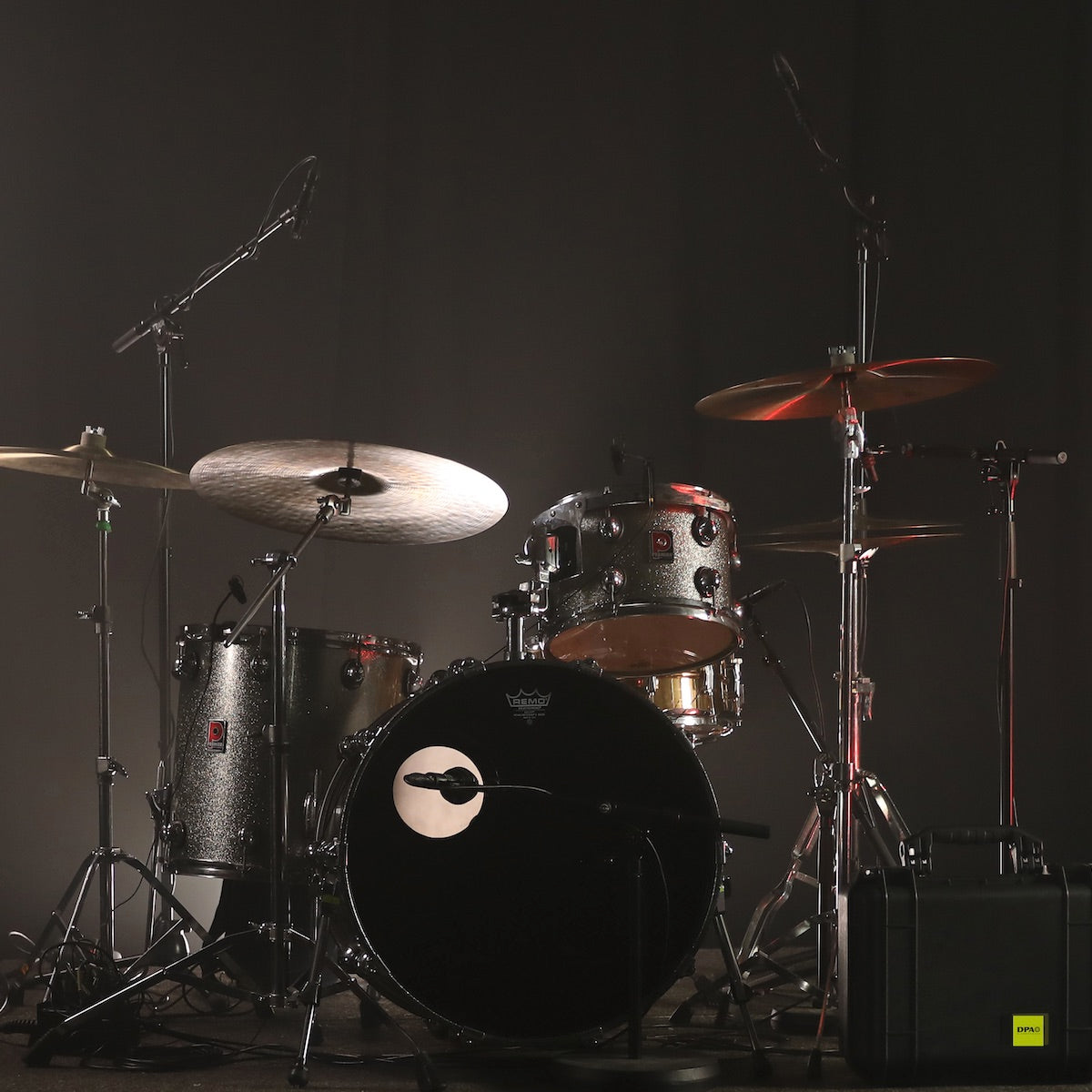 DPA DDK4000 Drum Microphone Kit, installed on a drumkit