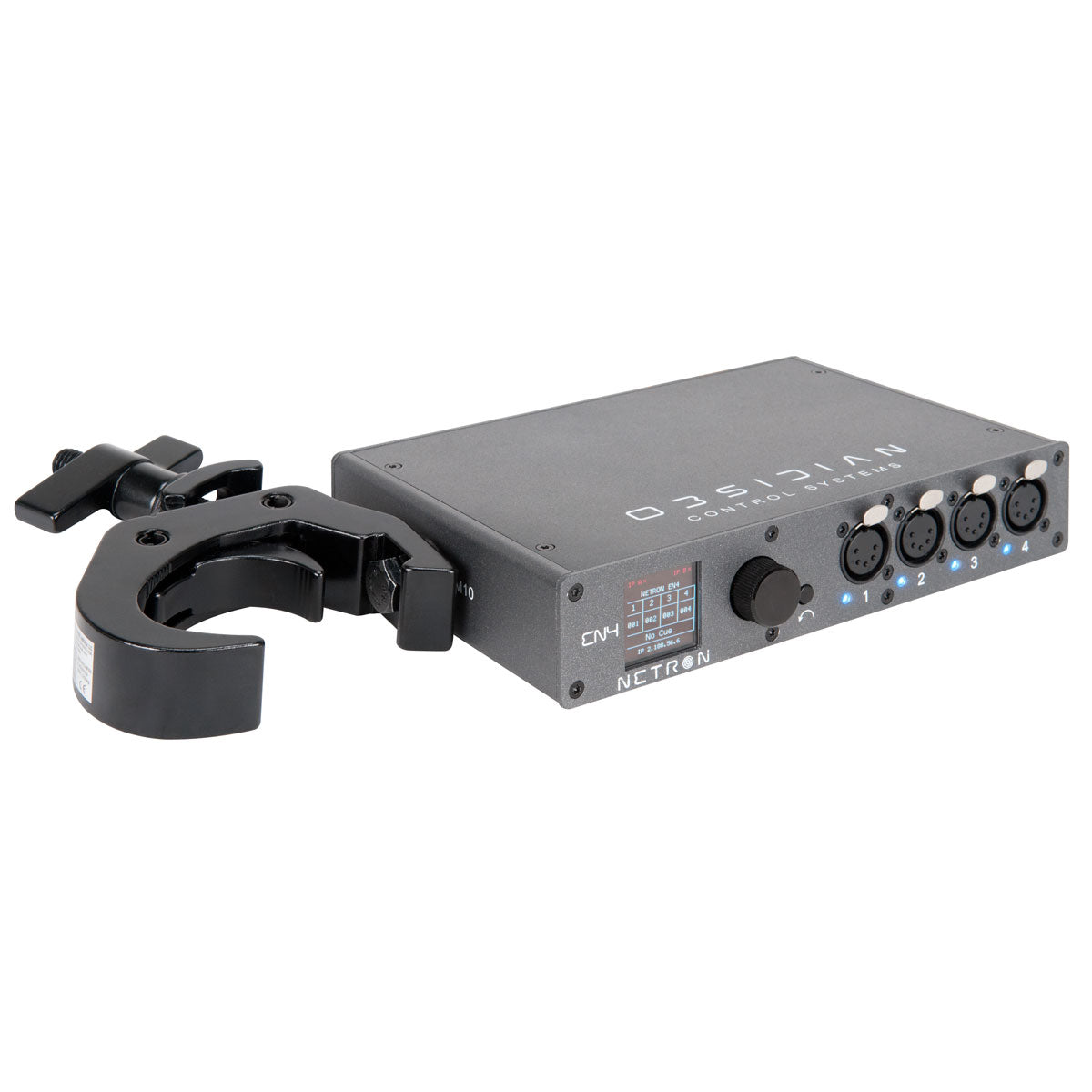 Elation EN4 - 4 x 5-pin XLR Port to DMX Node, with optional clamp