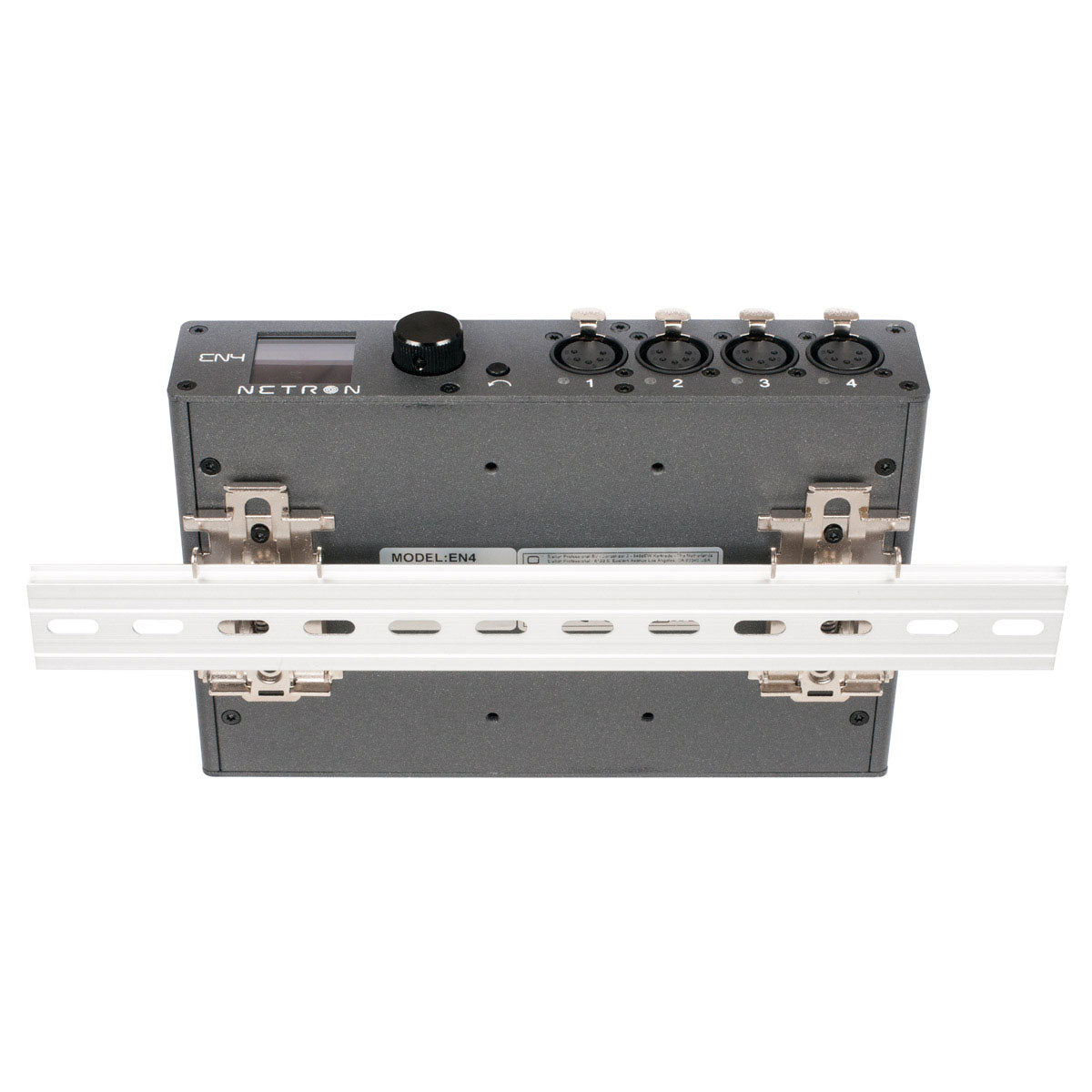 Elation EN4 - 4 x 5-pin XLR Port to DMX Node, horizontal rail mount