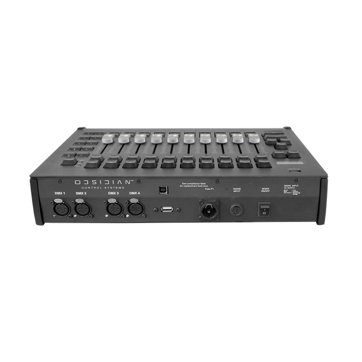 Elation Obsidian NXP - Motorized Fader Playback Wing for ONYX and NX1, rear