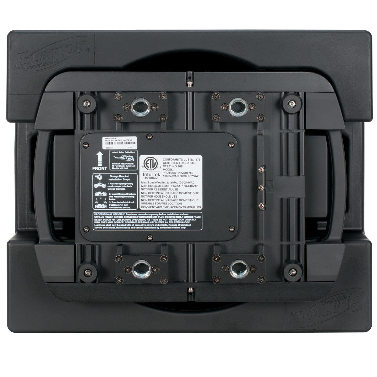 Elation Proteus Rayzor 760 - 7x60W RGBW IP MH Automated Fixture, FIL (Foam In Lay) insert, top