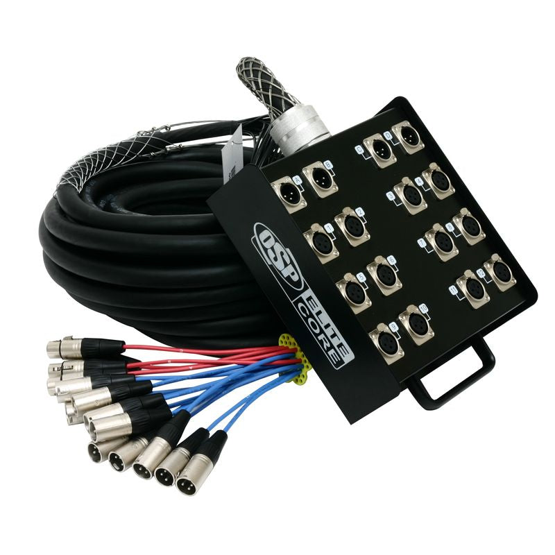 Elite Core PS12425 - 12 x 4 Channel Box-to-Fan Stage Snake, 25-ft
