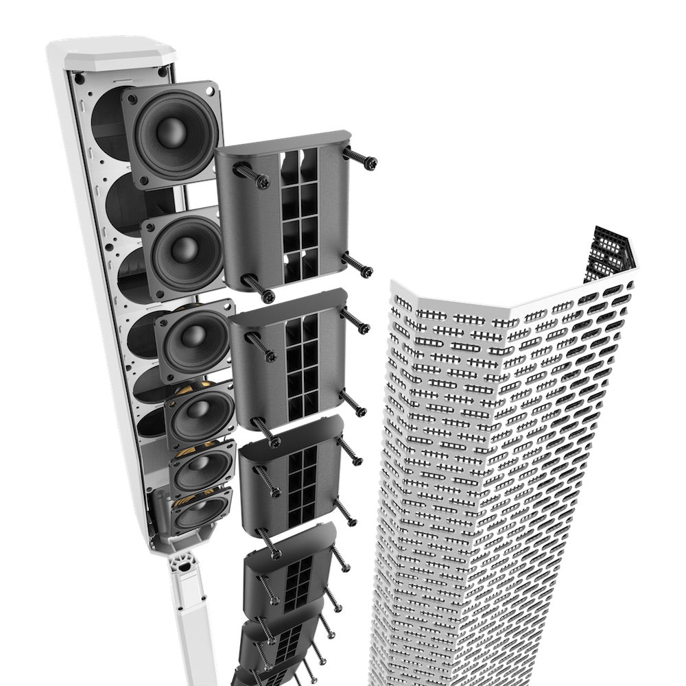 Electro-Voice Evolve 30M - Portable Powered Column System, white array exploded