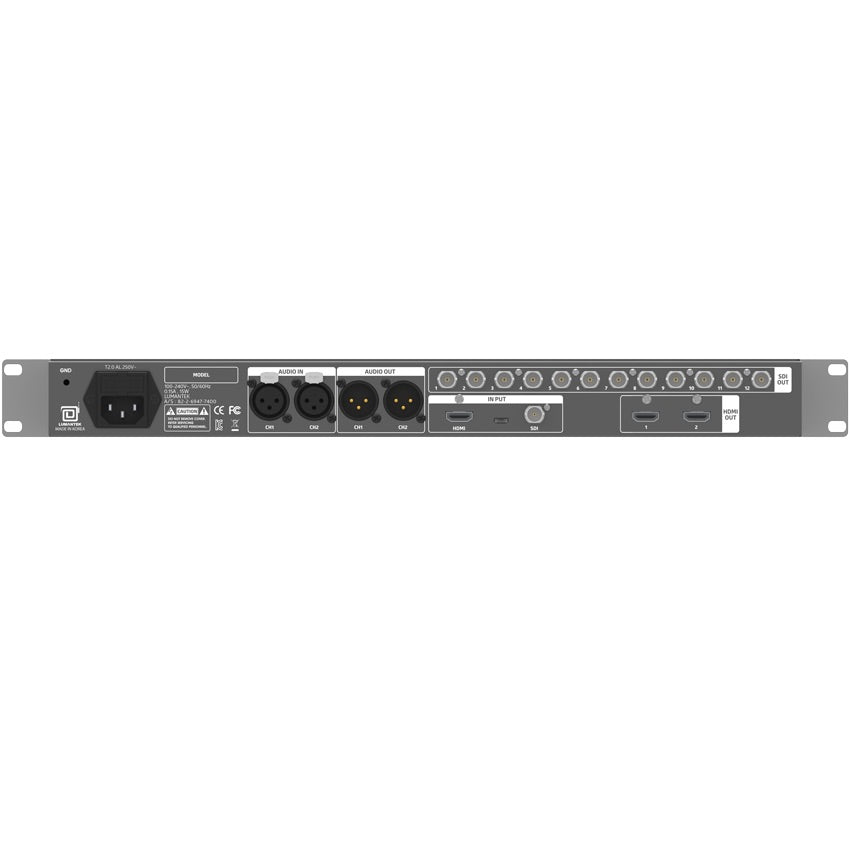 Lumantek ez-Distributor SDI & HDMI Distribution Amp with LCD Monitor, rear