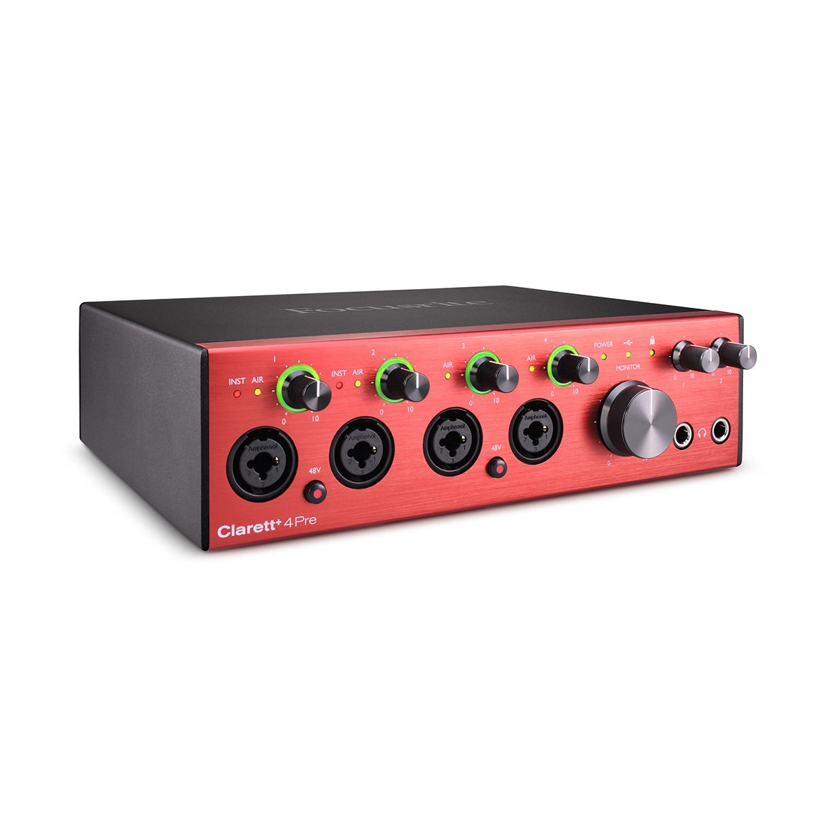 Focusrite Clarett+ 4Pre - USB-C Audio Interface with 18-in/8-out, left