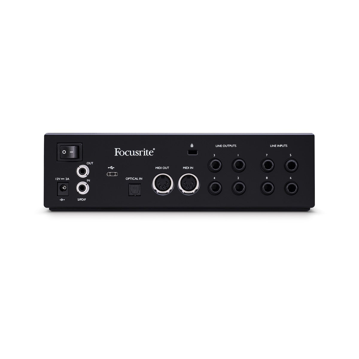 Focusrite Clarett+ 4Pre - USB-C Audio Interface with 18-in/8-out, rear
