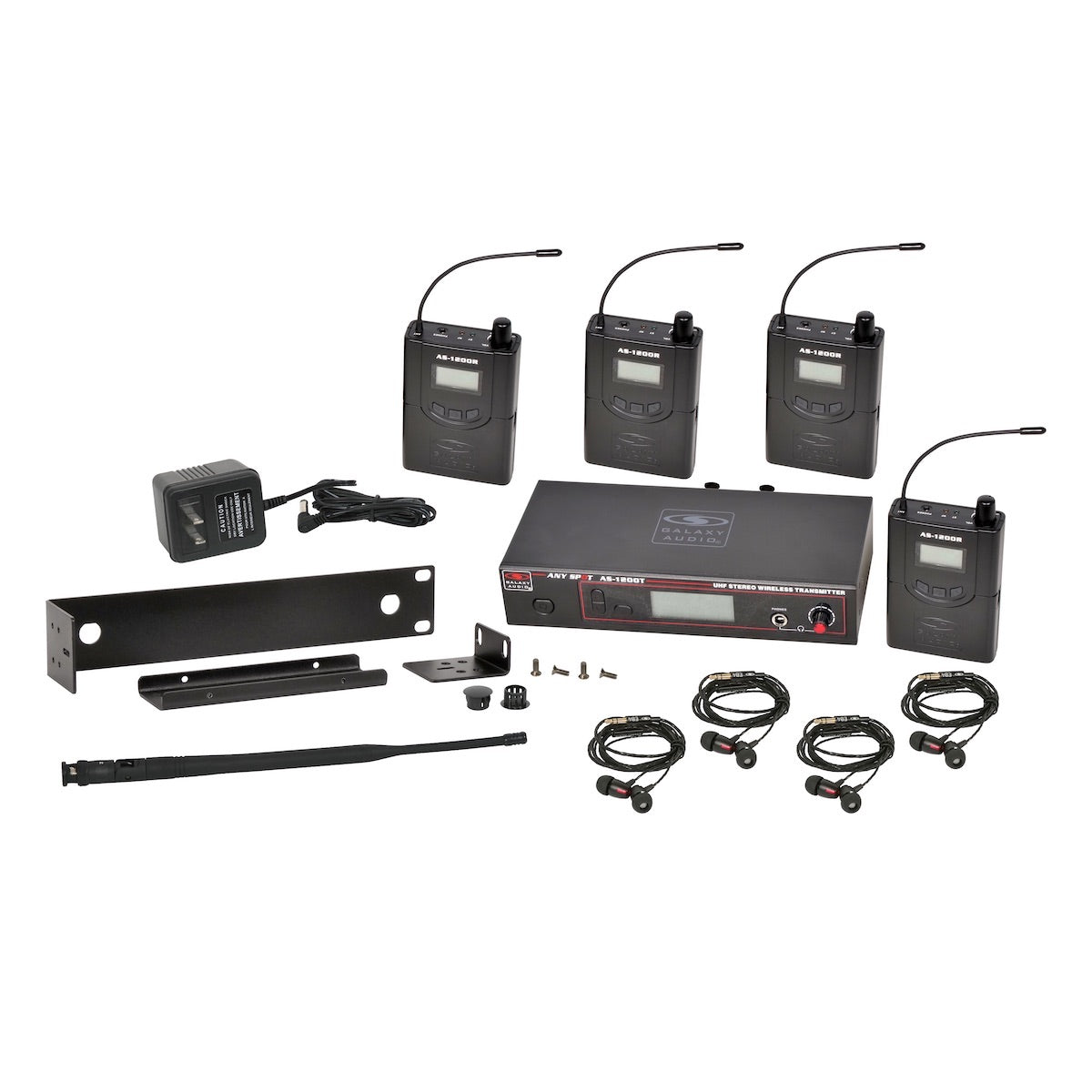 In-ear monitor system 8 Bodypack with Transmitter, Dual Wireless  Microphones