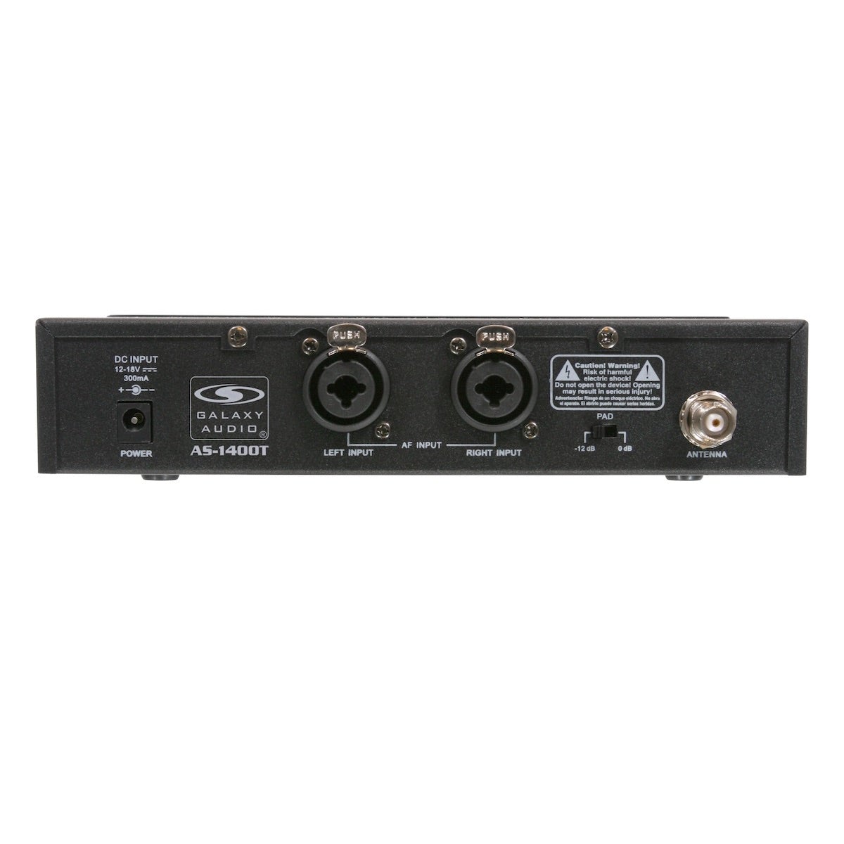 Galaxy Audio AS-1400T, transmitter rear