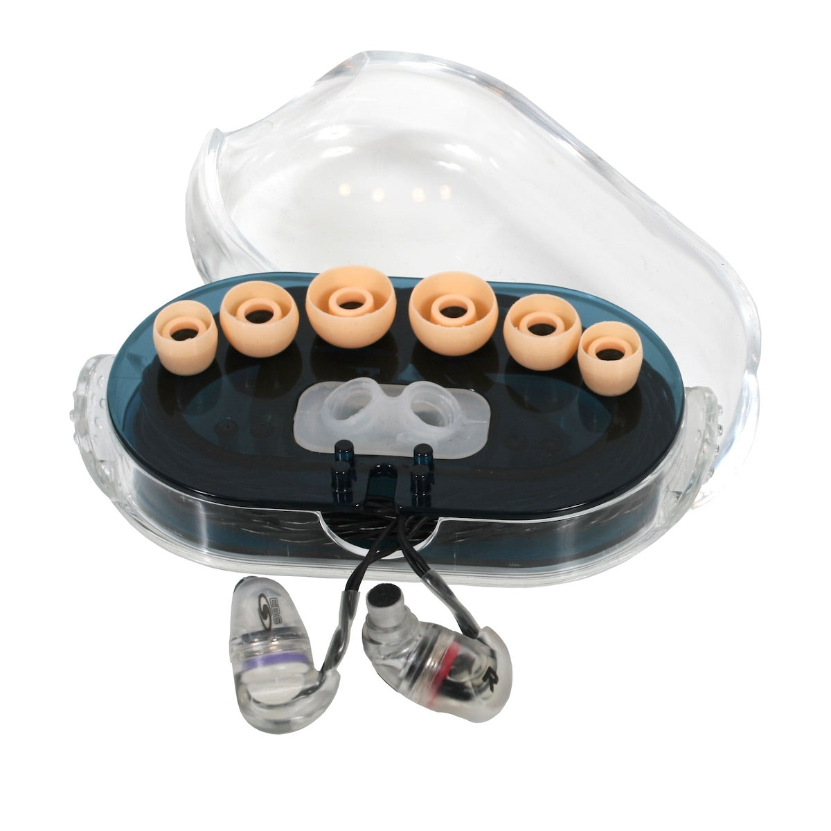 Galaxy Audio EB6 - Single Driver Earbuds with Case, open
