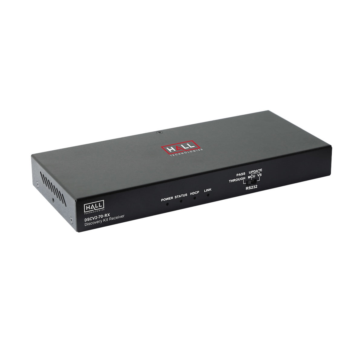 Hall Technologies DSCV-70-RX - HDBaseT Receiver, front right angle view