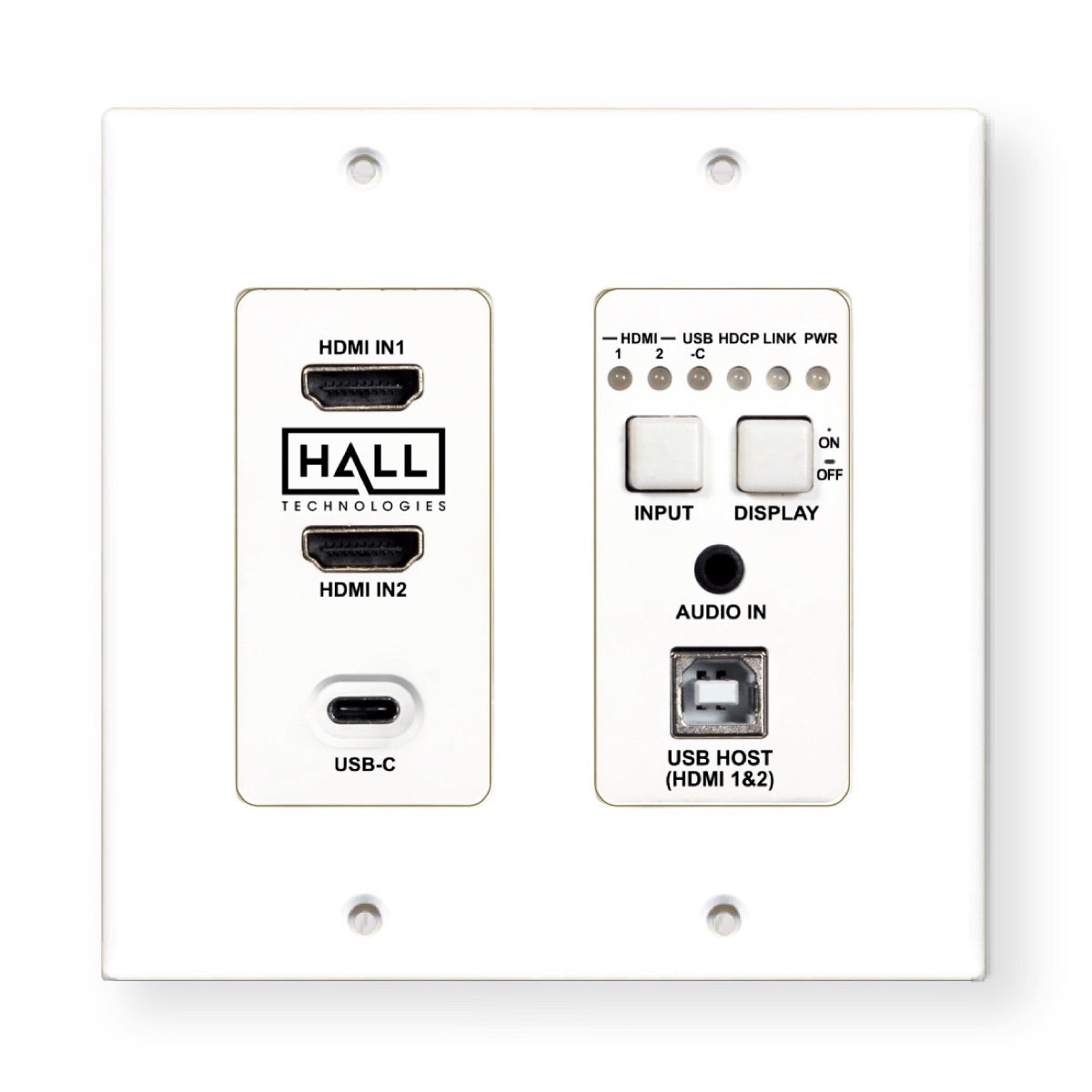 Hall Technologies DSCV2-70-TX-US - 2-Gang HDBaseT Wall Plate Transmitter