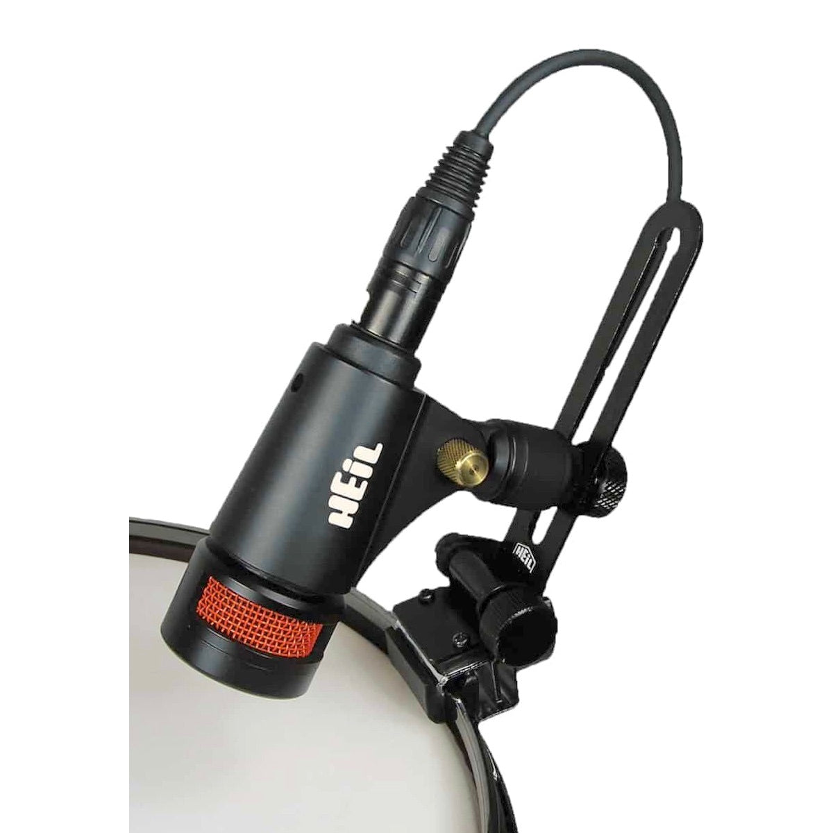Heil PR 28 Premier Drum and Tom Microphone, mounted on a drum