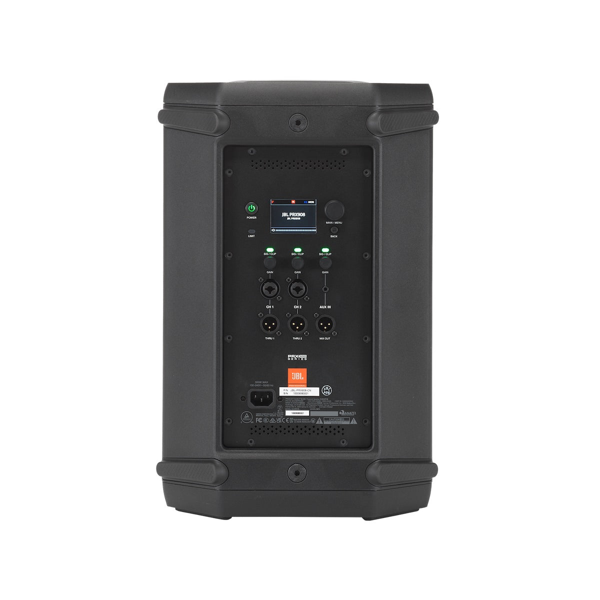 JBL PRX908 - Portable 8-inch Two-Way Powered Loudspeaker, rear