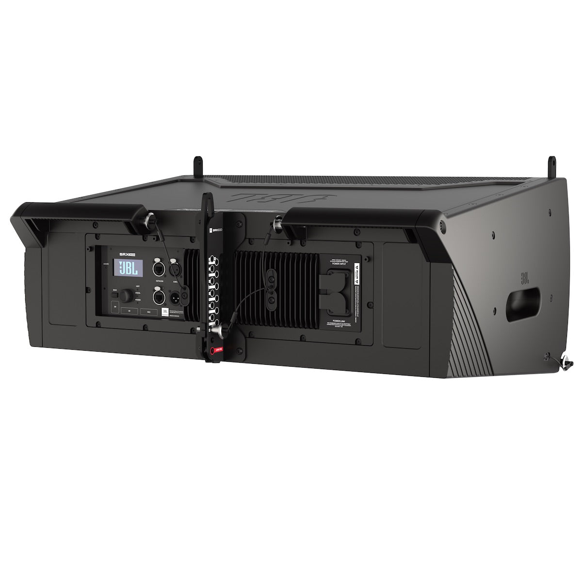 The JBL SRX910LA - Dual 10-inch Powered Line Array Loudspeaker, rear angle